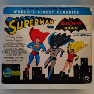 Worlds Finest Classics Superman Batman & Robin On Radio 4 Cassettes With Book
